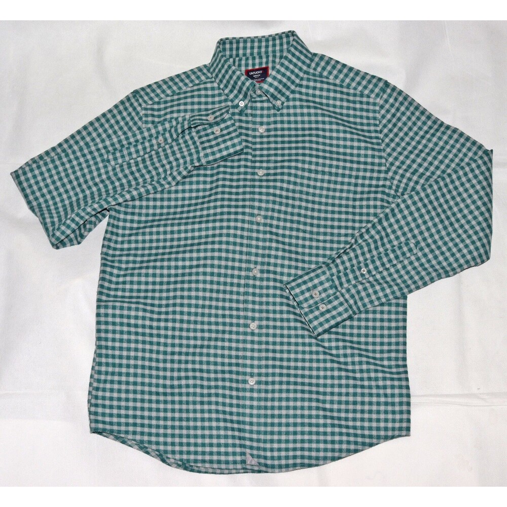 UNTUCKit Bergstrom Men's‎ Long Sleeve Button Down Gingham Flannel Shirt Size Med